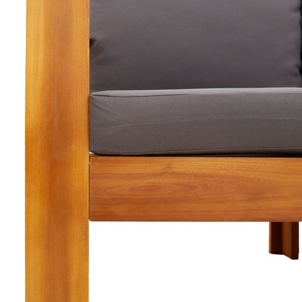 Градински комплект диван с възглавници, 3 части, акация масив