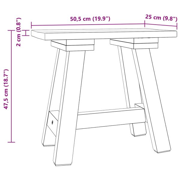 Пейка Естествен 50,5 x 25 x 47,5 см