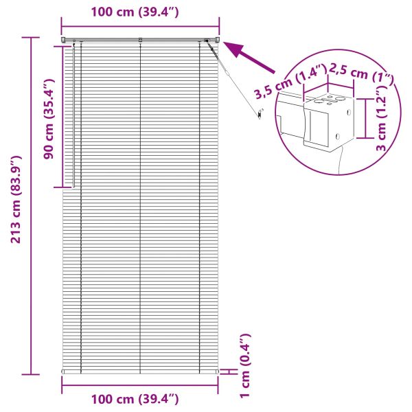 Венецианска щора Черен 213 x 100 см 25 mm ПВЦ