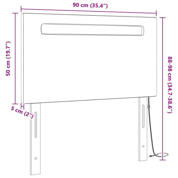 LED глава Сив 90 cm Изкуствена