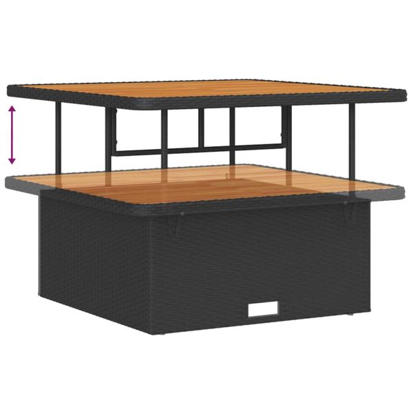 Градински Софа Комплект с възглавница 9 pcs Черно Полиратан