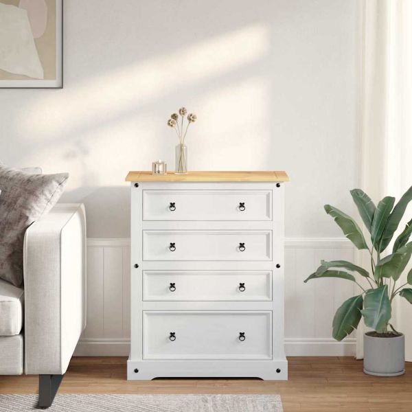 Сандъци за складиране Corona Бял 92 x 48 x 114 см Солиден бор