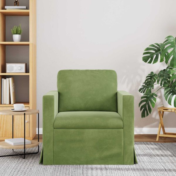 Диван Светло зелено 78 x 78 x 80 см Кадифе