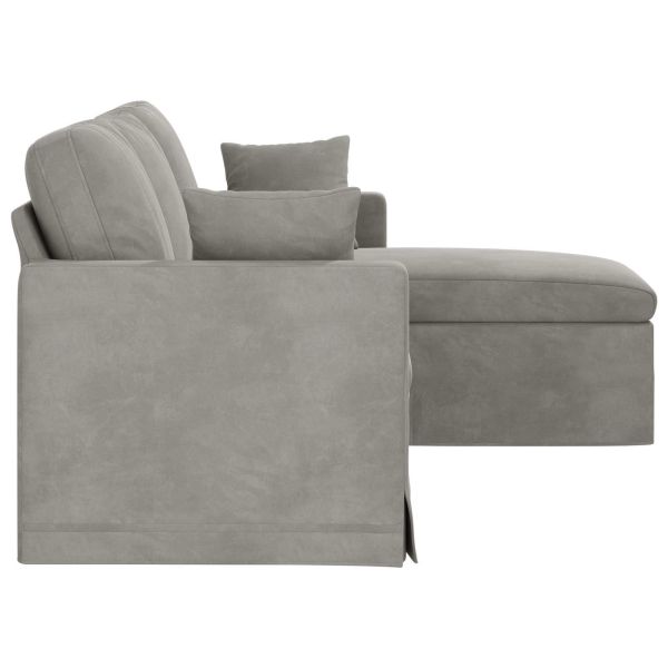 Диван Светлосиво 198 x 134 x 80 см Кадифе