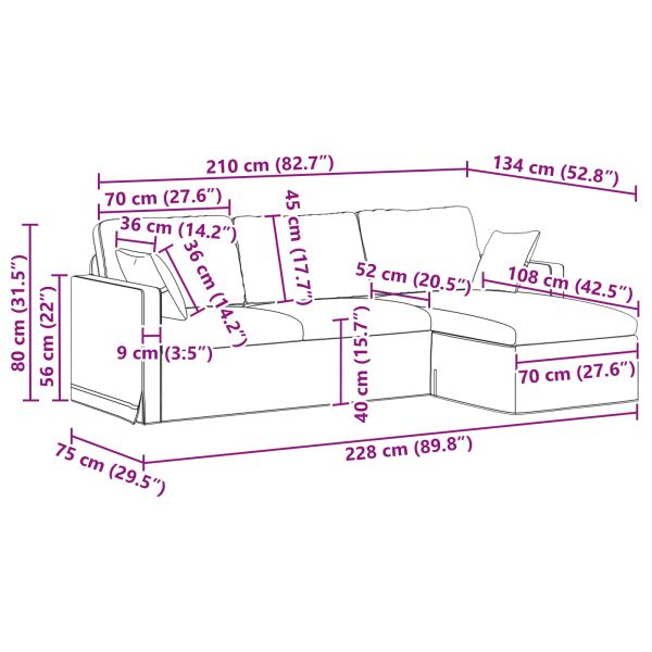 Диван Светло зелено 198 x 134 x 80 см Кадифе