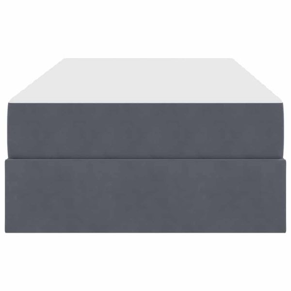 Легло с място за съхранение и матрак Тъмен сив 100 x 200 cm