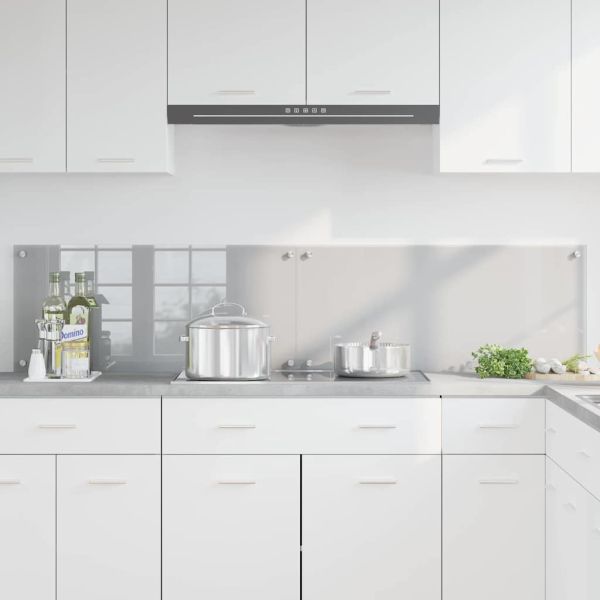 Кухненски гръб 2 pcs Светлосиво 90 x 40 cm закалено стъкло