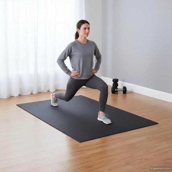 Мат за спортна защита Черен 183 x 122 x 0,6 см Високоплътен PVC