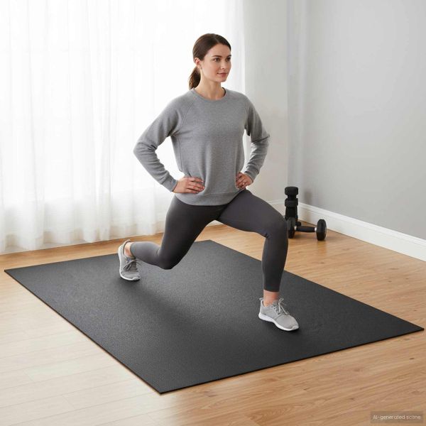 Мат за спортна защита Черен 243 x 152 x 0,6 см Високоплътен PVC