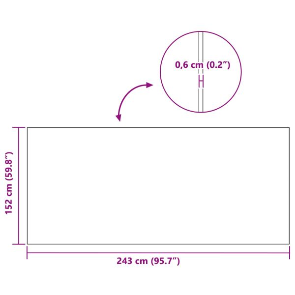 Мат за спортна защита Черен 243 x 152 x 0,6 см Високоплътен PVC