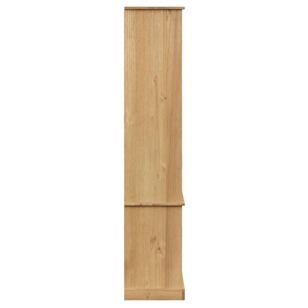 Стъклен шкаф витрина VIGO 85x35x170 см бор масив