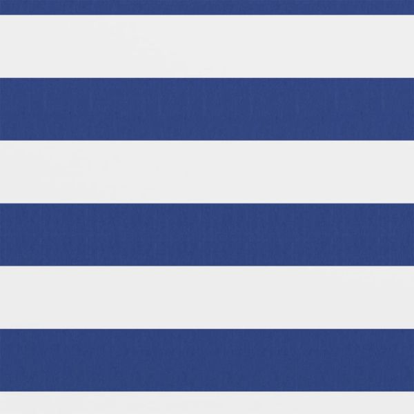 Балконски параван, бяло и синьо, 75x600 см, оксфорд плат