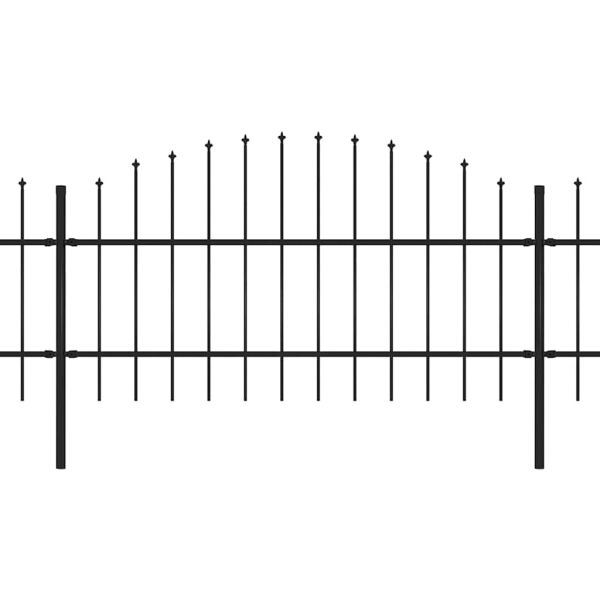 Градинска ограда с връх тип копие, стомана, 1781,5x100 см, черна