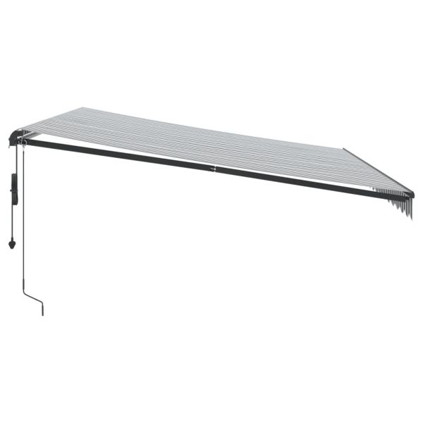 Автоматично прибираща се тента с LED антрацит и бял 450x350 см