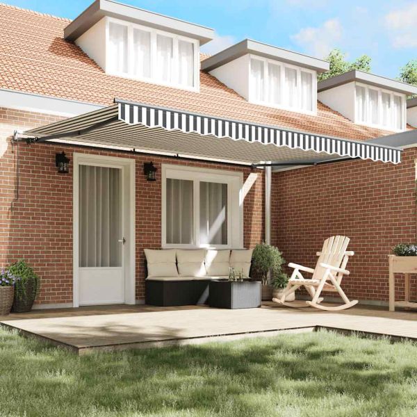 Автоматично прибираща се тента антрацит и бял 450x300 см