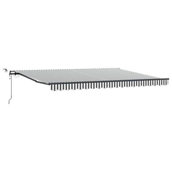 Автоматично прибираща се тента с LED антрацит и бял 450x300 см
