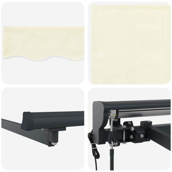 Сгъваем навес Крем 350 x 250 cm Алуминий и Тъкан