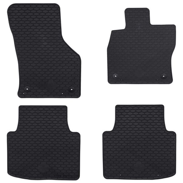 Автомобилен килим 4 pcs Черно Каучук