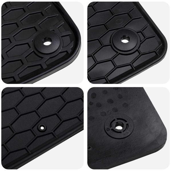 Автомобилен килим 4 pcs Черно Каучук