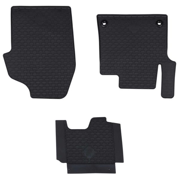 Автомобилен килим 3 pcs Черно Каучук
