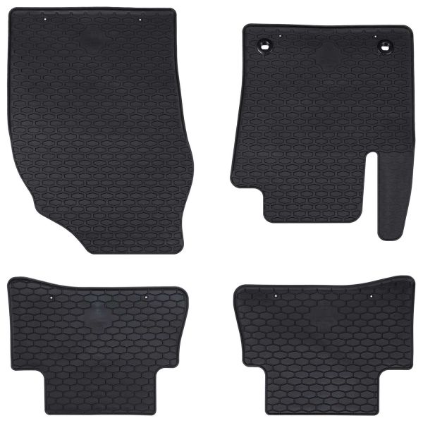 Автомобилен килим 4 pcs Черно Каучук