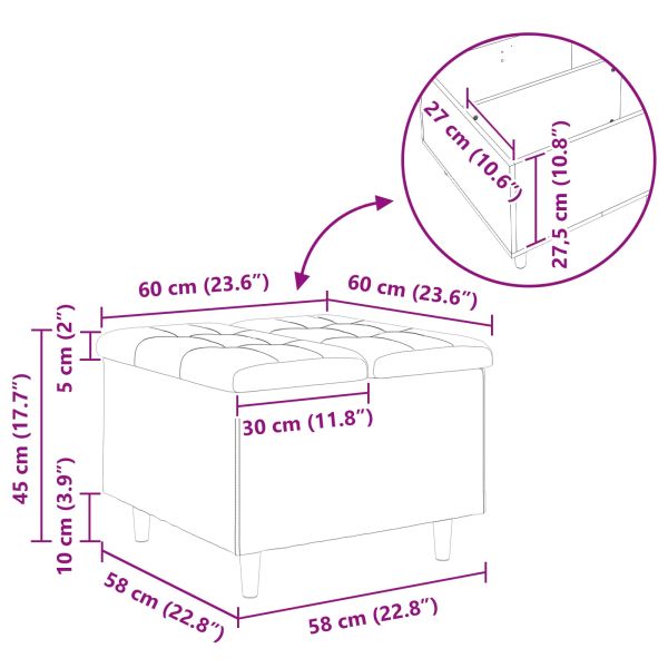 Табуретка с място за съхранение Розово 60 x 60 x 45 cm Кадифе