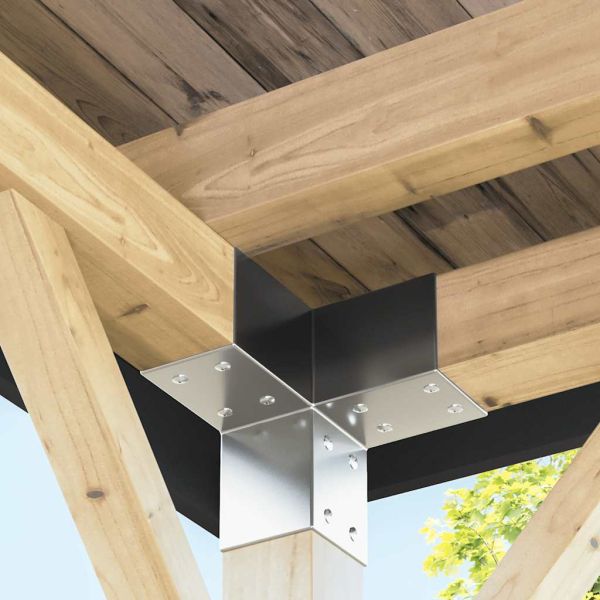 Конектори за греди 4 бр Y-образни поцинкован метал 71x71 мм