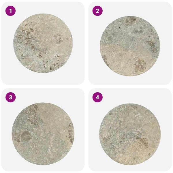 Плот за маса, сив, Ø50x2,5 см, мрамор