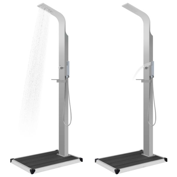 Градински душ с корито, WPC, неръждаема стомана