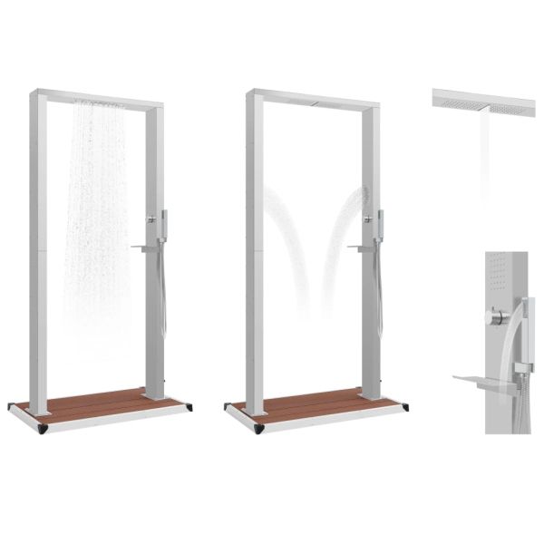 Градински душ с корито, WPC, неръждаема стомана