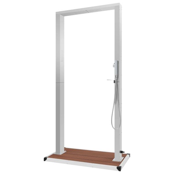 Градински душ с корито, WPC, неръждаема стомана