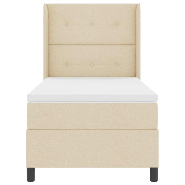 Легло с пружинирана основа с матрак Крем 200 x 80 см текстил