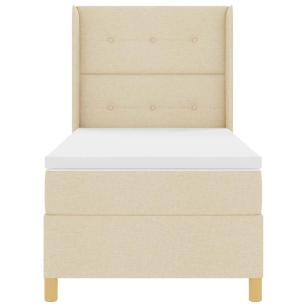 Легло с пружинирана основа с матрак Крем 80 x 200 cm текстил