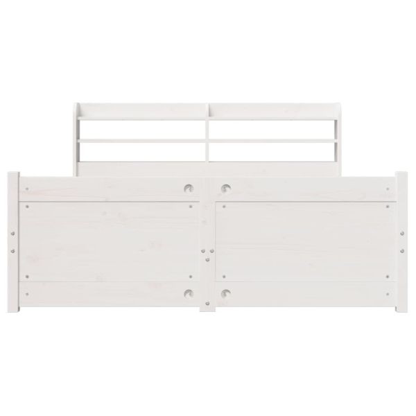 Рамка за легло с табла без матрак, бяла, 140x190 см