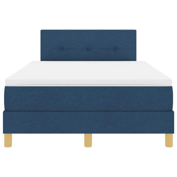 Легло с пружинирана основа с матрак Синьо 120 x 200 cm текстил