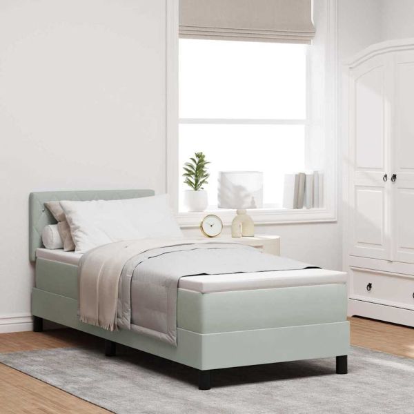 LED кутия за пружини с легло Светлосиво 80 x 200 cm Кадифе