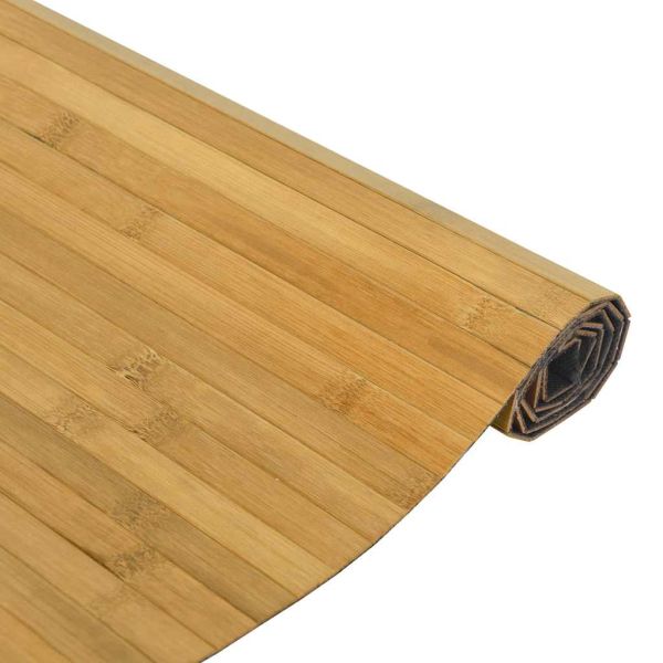 Килим, правоъгълен, натурален, 80x400 см, бамбук