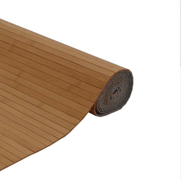 Килим, правоъгълен, кафяв, 80x500 см, бамбук