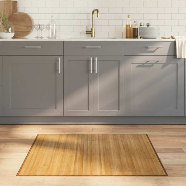 Килим, правоъгълен, натурален, 80x100 см, бамбук