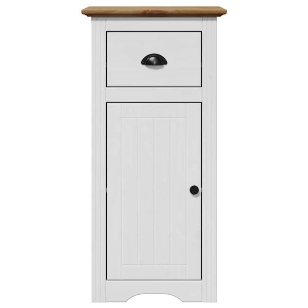 Комплект мебели за баня от 4части BODO бял и кафяв бор от масив