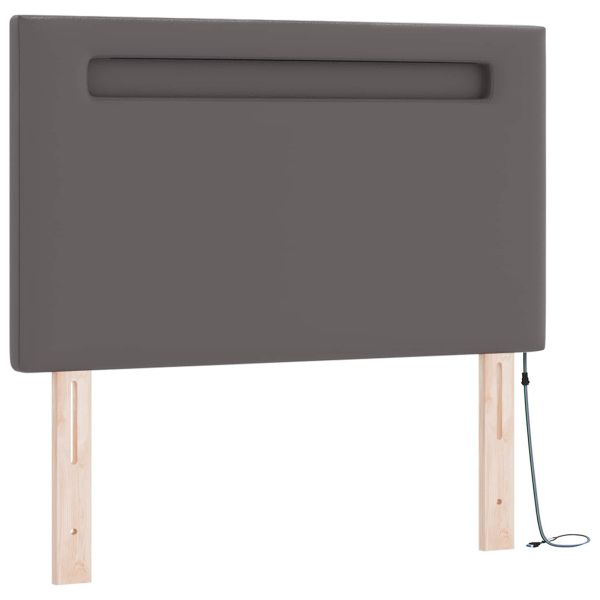 Легло с пружинирана основа с матрак Сив 90 x 190 cm Изкуствена