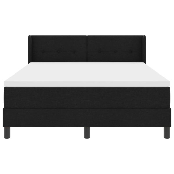 Легло с пружинирана основа с матрак Черно 190 x 140 см текстил