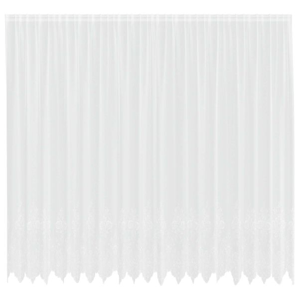 Перде от дантела С завеси Флорален Бяло 260 x 500 см Полиестер