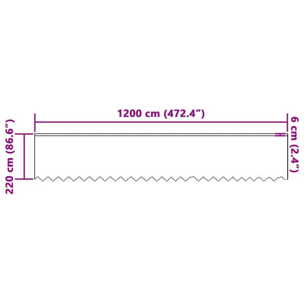 Перде от дантела Бяло 220 x 1200 cm Полиестер