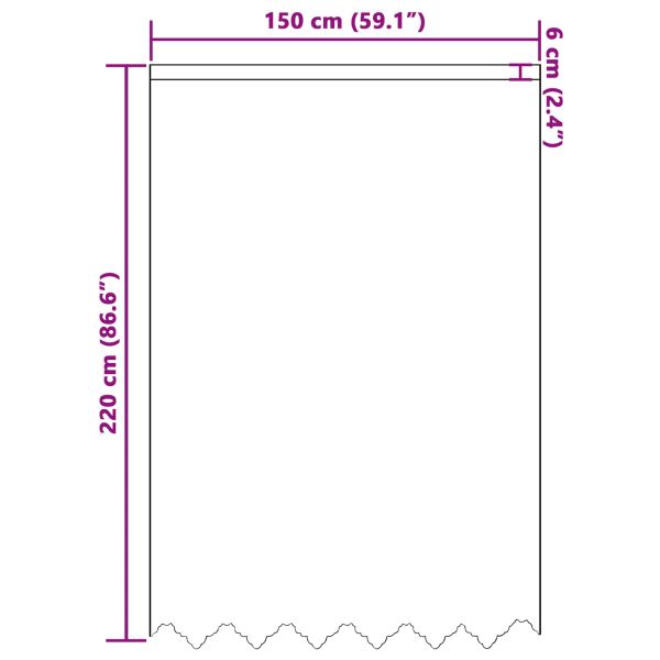 Перде от дантела Бяло 220x150см Полиестер