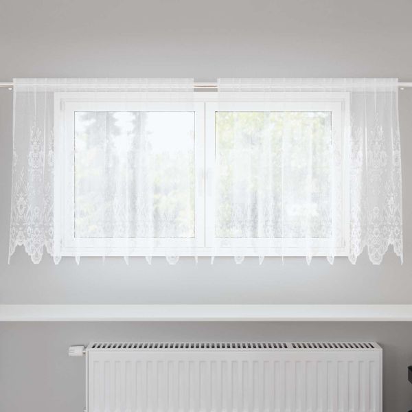 Перде от дантела Бяло 100 x 200 cm Полиестер