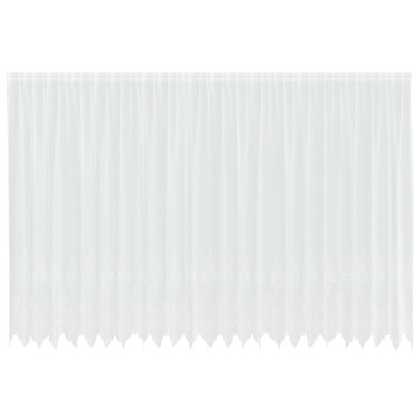 Перде от дантела С завеси Флорален Бяло 220 x 600 cm Полиестер