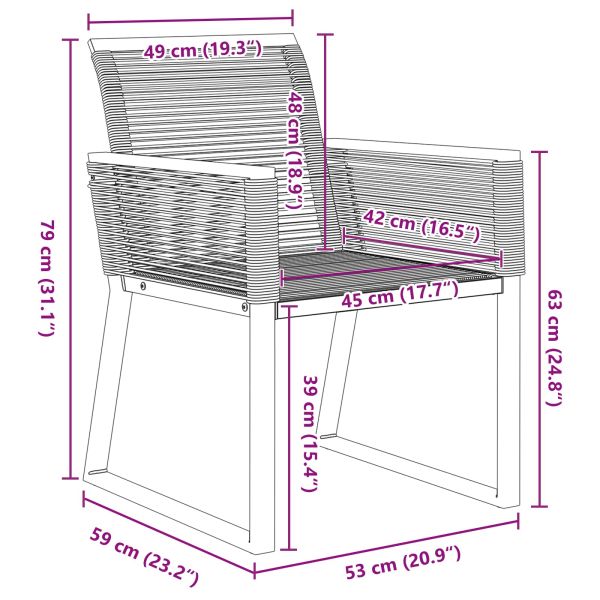 Комплект за хранене в градината 9 pcs Черно полиратан
