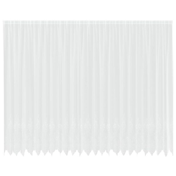 Перде от дантела С завеси Флорален Бяло 260 x 600 см Полиестер
