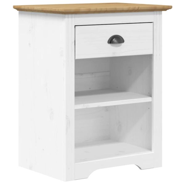 Нощно шкафче BODO, кафяво, 53x38,5x67 см, борово дърво масив